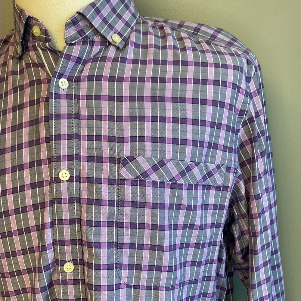 Banana Republic Purple Casual Button Down Shirt Lightweight Cotton (sz L)